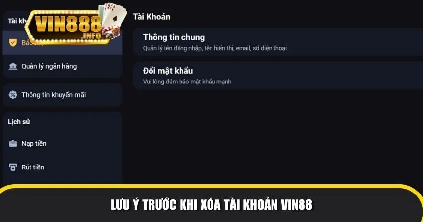 Lưu ý trước khi xóa 