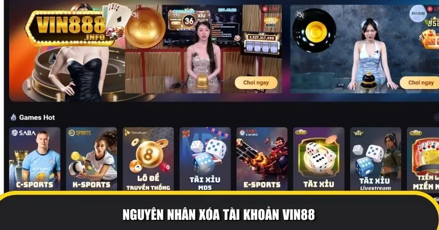 Nguyên nhân xóa tài khoản Vin88